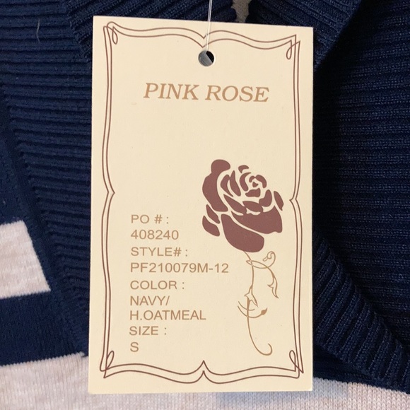 Navy and Tan Sweater Dress - Picture 7 of 9